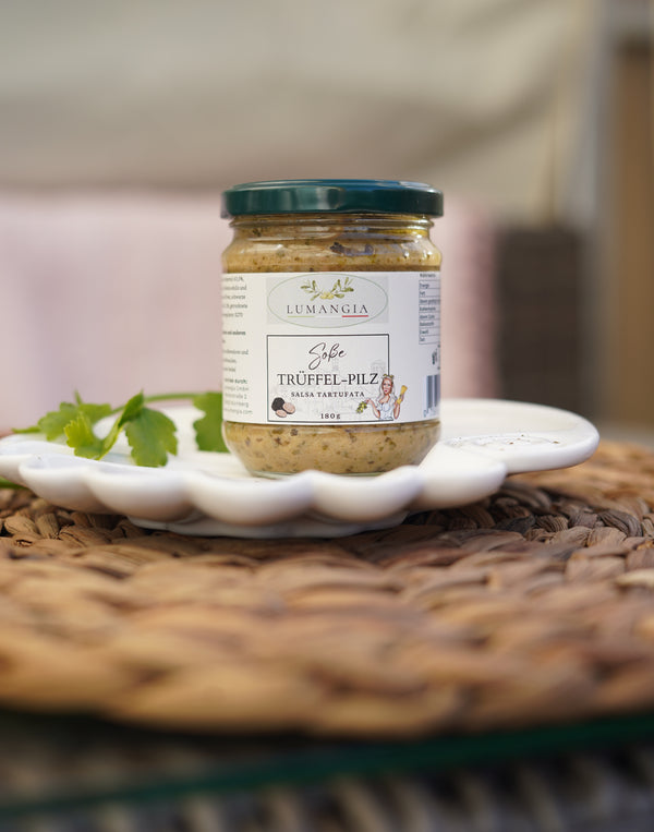 Vegane Trüffelsoße - Salsa Tartufata, reich an Trüffelgeschmack, ideal für Pasta und Risotto